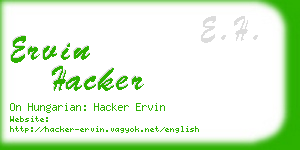 ervin hacker business card